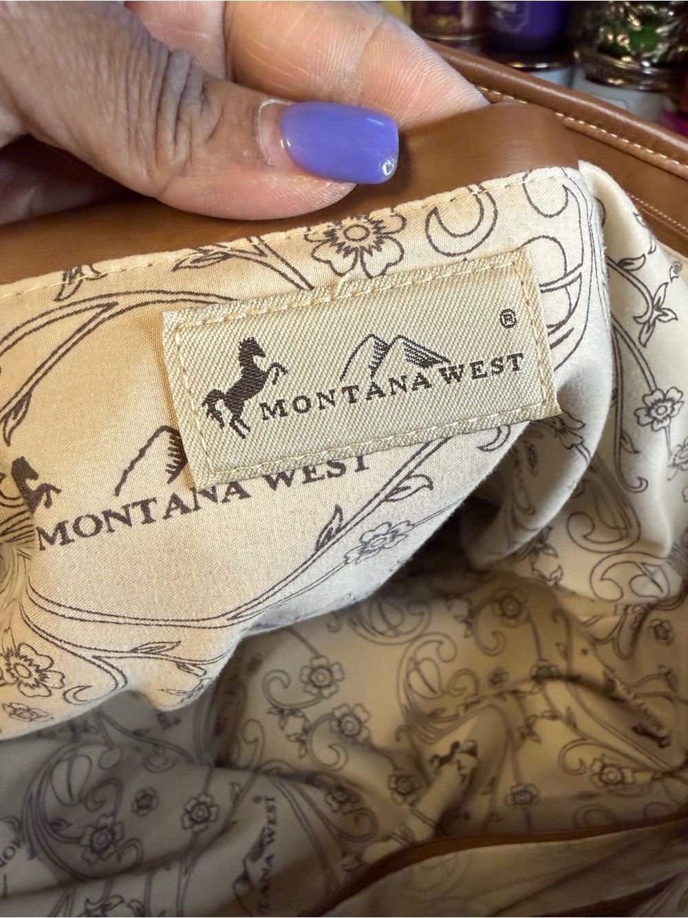 Montana West Southwestern Canvas Tote Bag | Aztec Print | Studded Shoulder Purse - Picture 12 of 15